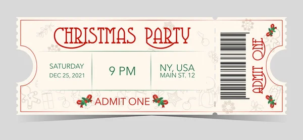 Bir kişilik Noel partisi bileti.