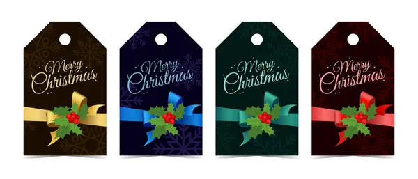 Renkli fiyonklu hediyeler için siyah etiketler.