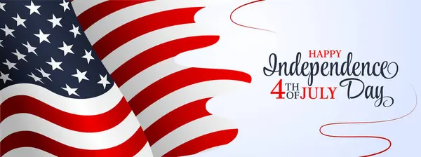 ABD 'nin Bağımsızlık Günü şablonu dalgalanan bayrak ve imzayla