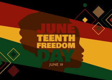 Haziran Özgürlük Günü renkli bir şablon. Özgürlük Günü