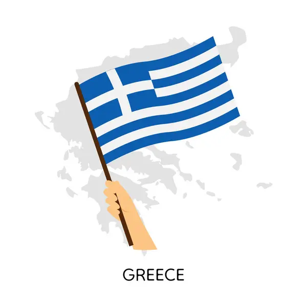 Yunanistan bayrağını sallayan el ele tutuşmalar