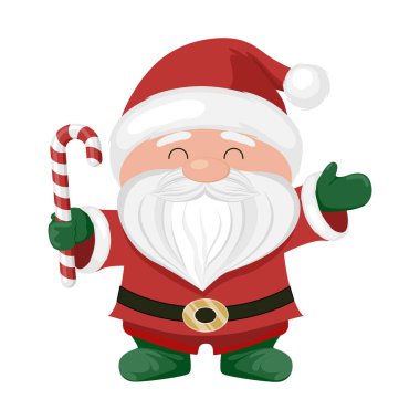 Şeker bastonlu şirin Noel Baba