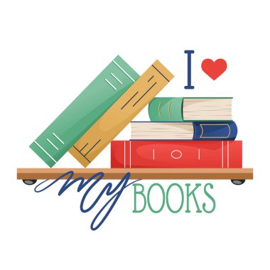 Rafta yığınla kitap var. 