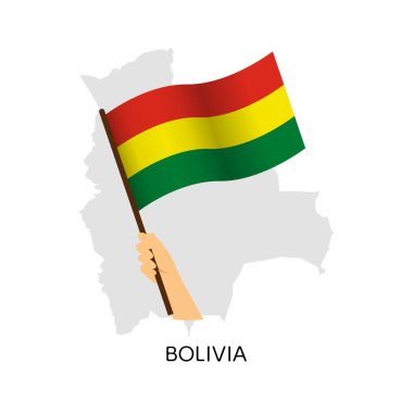 El ele tutuşan Bolivya bayrağı 