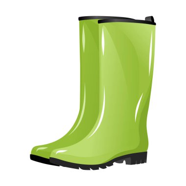 Yağmurlu hava için yeşil lastik botlar