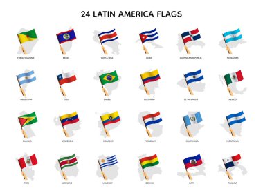 El ele tutuşan Latin Amerika bayrakları.