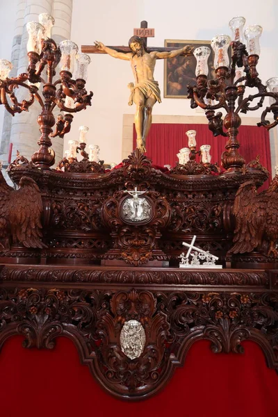 Aracena Huelva Espanha Março 2023 Procissão Semana Santa Cristo Paróquia — Fotografia de Stock
