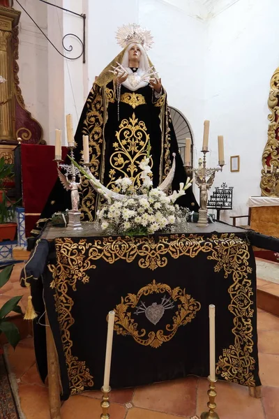 Castano Del Robledo Huelva Spagna Aprile 2023 Madonna Addolorata Attesa — Foto Stock
