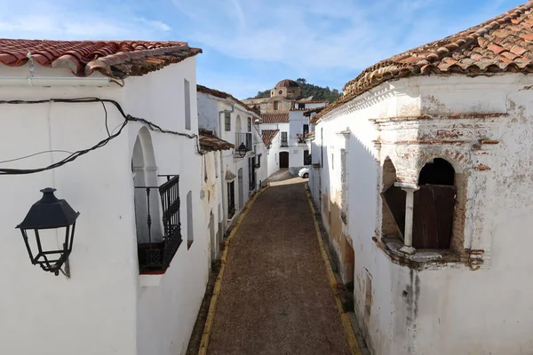 Castano Del Robledo Huelva Espanha Março 2023 Rua Com Casas — Fotografia de Stock