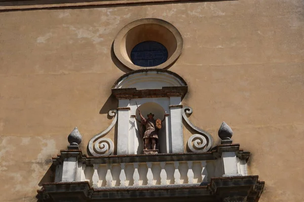 Хабуго Уэльва Испания Апреля 2023 Года Скульптура Сан Фалуэля Церкви — стоковое фото