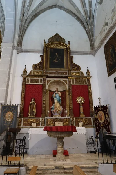 Cortegana Huelva España Mayo 2023 Vista Vertical Altar Lateral Iglesia —  Fotos de Stock