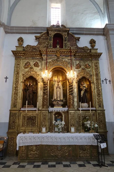 Cortegana Huelva España Mayo 2023 Vista Vertical Altar Lateral Adornado —  Fotos de Stock