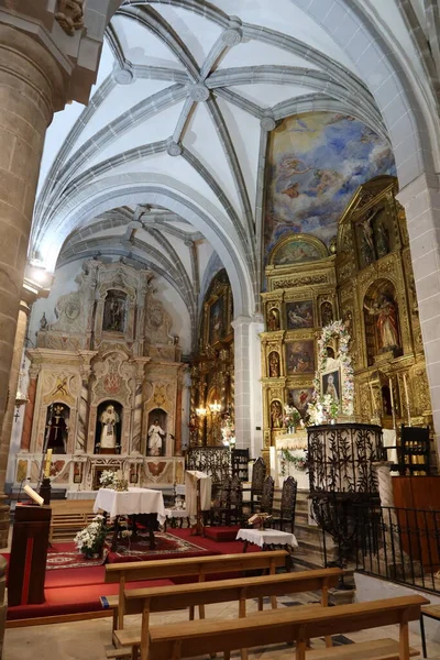 Cortegana Huelva Espanha Maio 2023 Vista Vertical Decoração Ornamentada Igreja — Fotografia de Stock