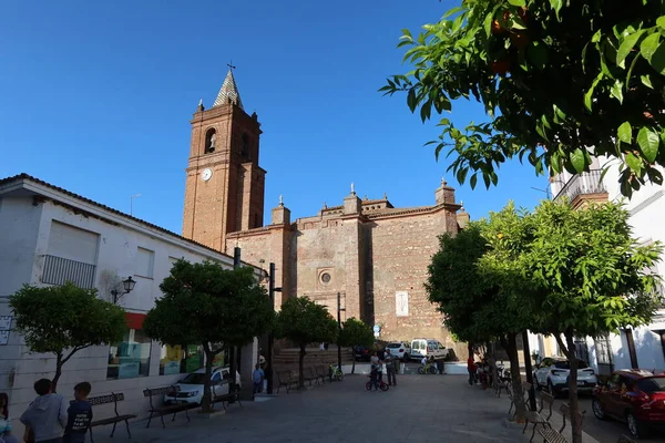 Cortegana Huelva Hiszpania Maja 2023 Kościół Divino Salvador Placu Magicznego — Zdjęcie stockowe