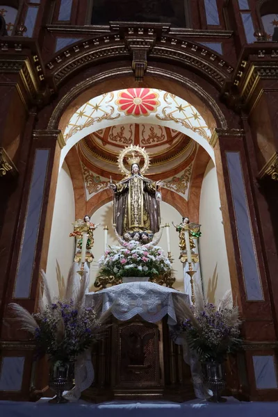 Galaroza Huelva Hiszpania Czerwca 2023 Matka Boża Ołtarzu Kościoła Nuestra — Zdjęcie stockowe