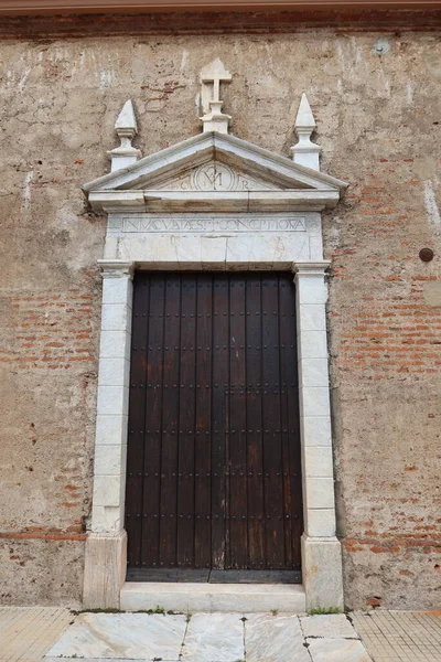 Galaroza Huelva España Junio 2023 Una Las Puertas Iglesia Purísima —  Fotos de Stock