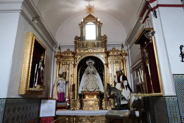 2023年6月12日 西班牙Huelva的Aracena Nuestra Senora Del Carmen教堂的边坛 17世纪的建筑 西班牙韦尔瓦 Aracena — 图库照片