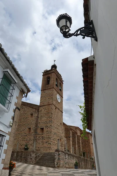 Almonaster Real Huelva Španělsko Června 2023 Zvonice Kostela San Martin — Stock fotografie