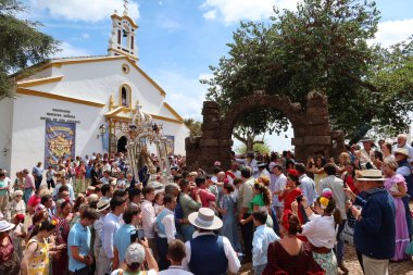 Pena de Arias Montano, Alajar, Huelva, İspanya, Eylül 2023: Pena de Arias Montano haccında meleklerin bakire kraliçesi