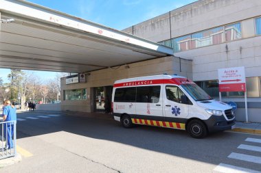 Alcoy, Alicante, İspanya, 20 Şubat 2024: Virgen de los Lirios Hastanesi, Alcoy, Alicante, İspanya