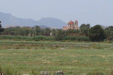 El Hondo Natural Park, Crevillente, Alicante, Spain, April 18, 2024: Church of San Felipe Neri in the El Hondo natural park clipart