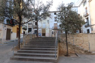 Cocentaina, Alicante, Spain, December 2, 2024: Staircase in San Miguel Square in the old town of Cocentaina, Alicante, Spain clipart