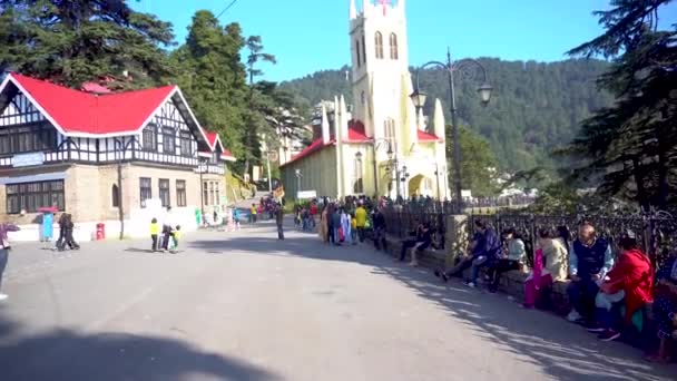 Shimla Stad Himachal Pradesh Die Gelegen Vallei Een Van Zeer — Stockvideo