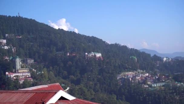 Groene Heuvels Van Himachal Pradesh Stad Shimla Die Gelegen Vallei — Stockvideo