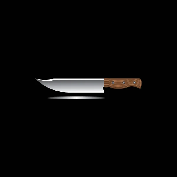 Изолированный Значок Кухонного Ножа Черном Фоне Векторная Иллюстрация Плоском Стиле — стоковый вектор
