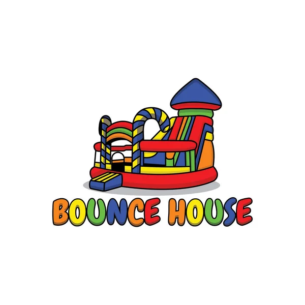 Fun Fun Inflatable Bounce House Logo Perfect Bounce House Rental — Vector de stock