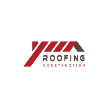 Vektör çatı inşaat logosu, basit ve modern.