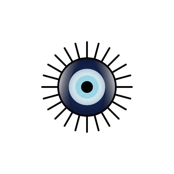 Evil Eye Amulet Vector White Background — Stock Vector