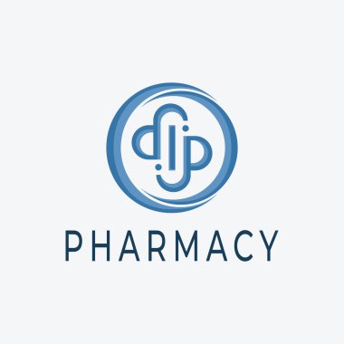 P veya PP Letter Logosu, basit ve modern, sağlık, tıbbi, eczacı, eczane, ilaç, eczane vb..