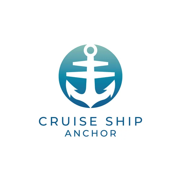 stock vector Cruise Ship Anchor logo, simple and modern, suitable for transportation, travel, shipping, cargo, maintenance, rental etc.