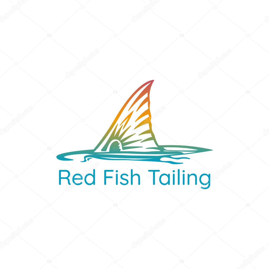 Red fishtail logo, suitable for the restaurant industry, fishermen, big fish fishing spots or anything related to the logo.