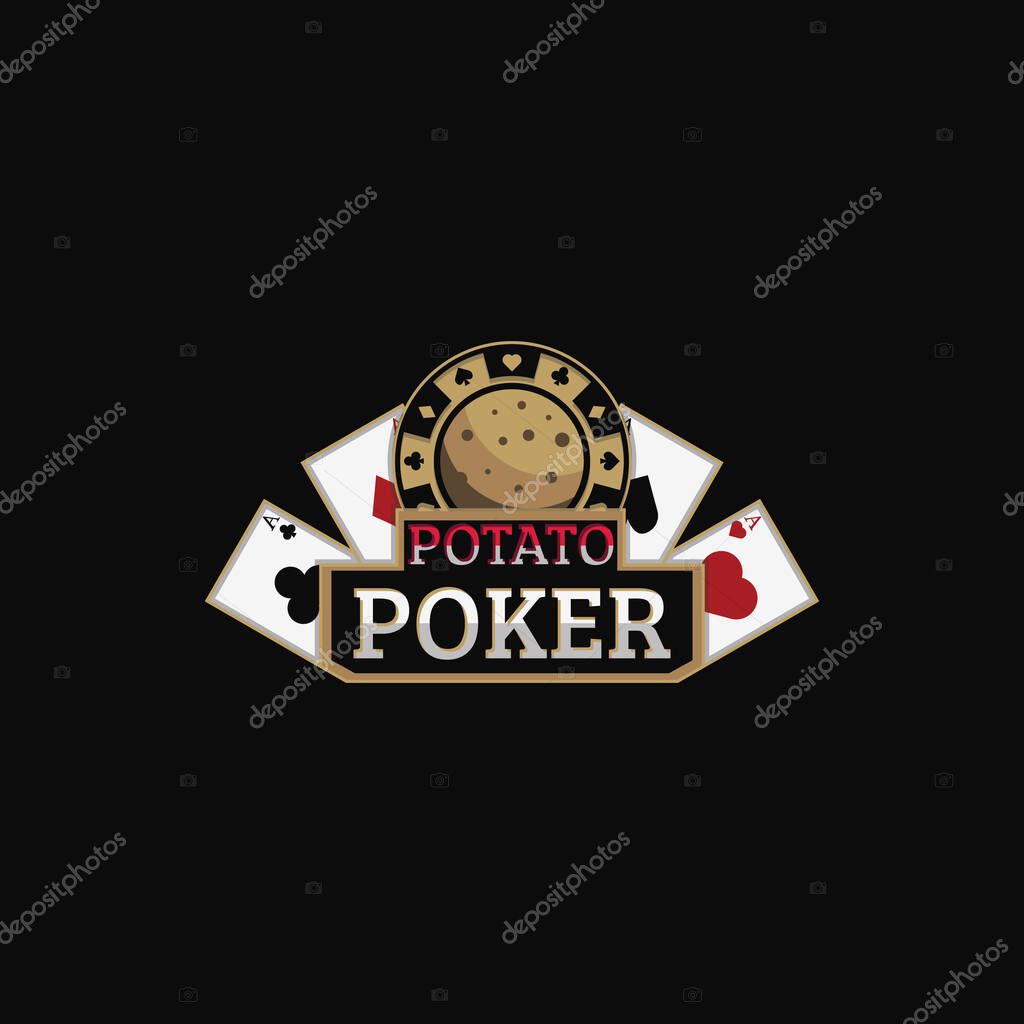 Potato Poker Logo. Suitable for poker games and gambling.