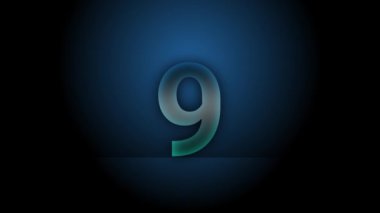 Numara geri sayım animasyonu. 10 'dan 0' a Geri Sayım Sayısı.