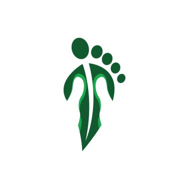 Ayak yaprağı refleksoloji logo vektörü, basit ve modern. Terapi, akupunktur, sağlık ve tıbbi işler için uygun..