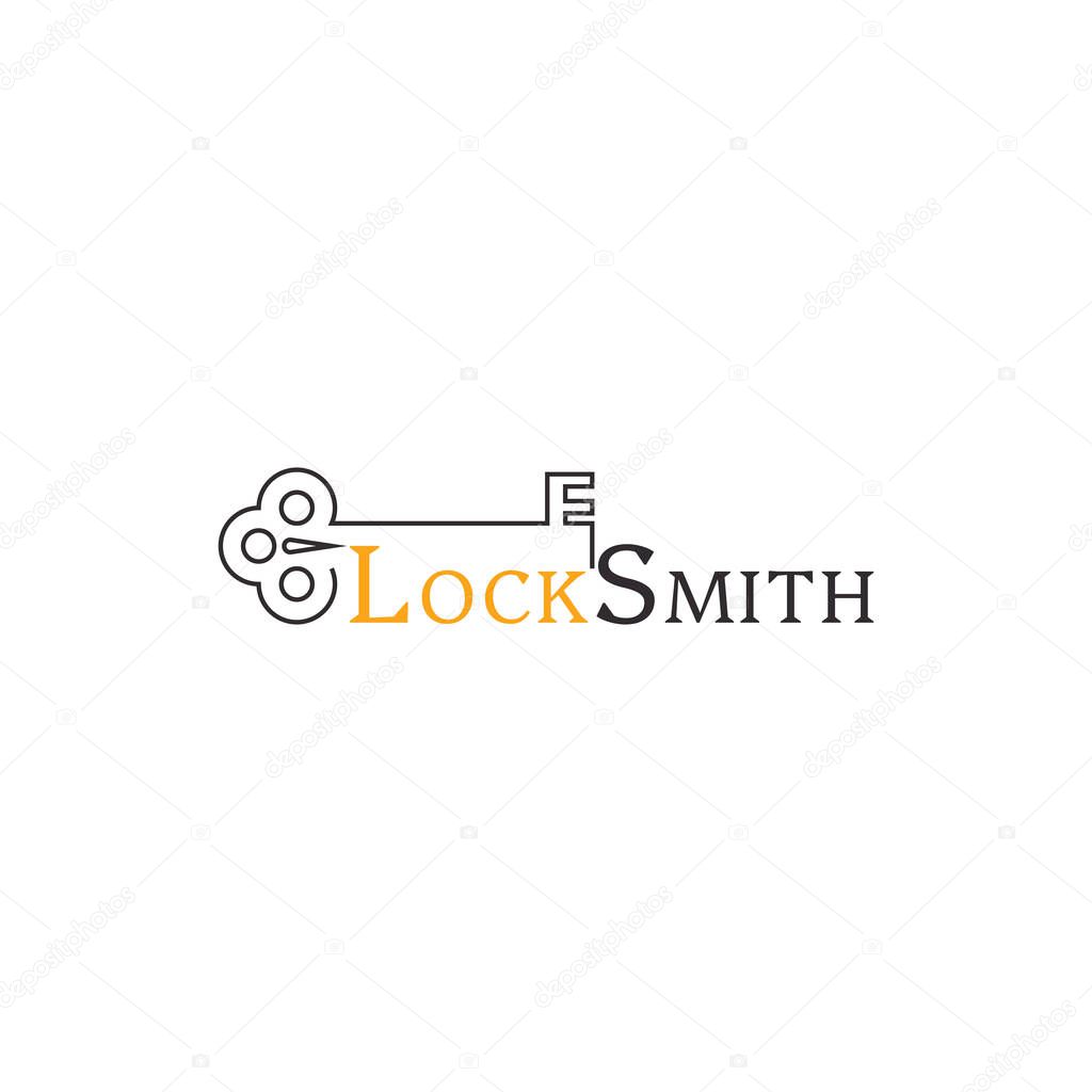 Simple and minimalist key logo vector. Perfect for locksmith, repair and other business.