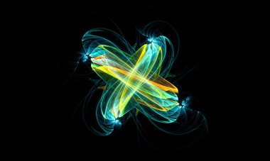 Soyut şekiller farklı renklerde parlıyor