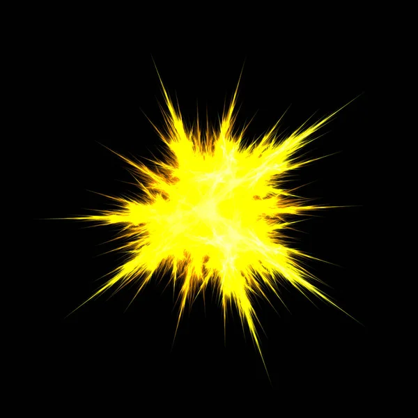 Afbeelding Van Een Gele Explosiestraal — Stockfoto