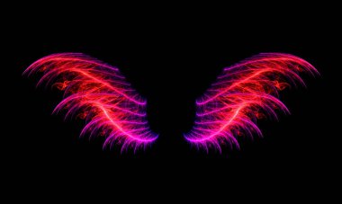 Yanan iki mor kanat.