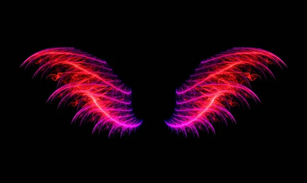 Abstract Twee Paarse Vleugels Brand — Stockfoto