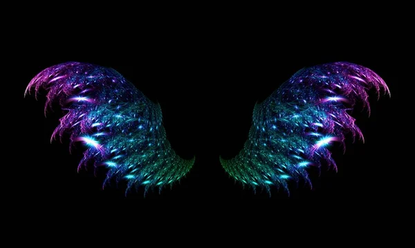 Two Colorful Ice Textured Wings — Stock Photo, Image