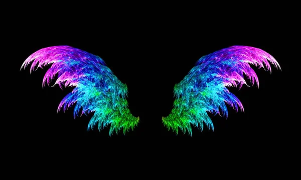 两个色彩艳丽的冰雕翅膀 — 图库照片