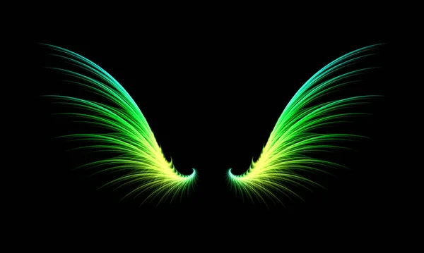 iki yeşil mavi kademe kanatları