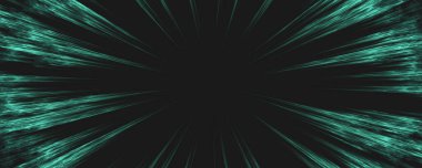 Siyah arkaplanda turkuaz ışık patlaması