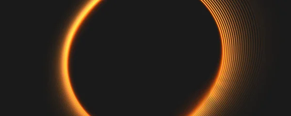 Oranje Cirkel Een Zwarte Achtergrond — Stockfoto
