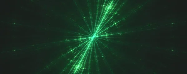 Grüne Lichtexplosion Auf Schwarzem Hintergrund — Stockfoto