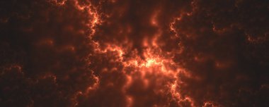 Siyah bulutların ortasında yıldırım çarpması